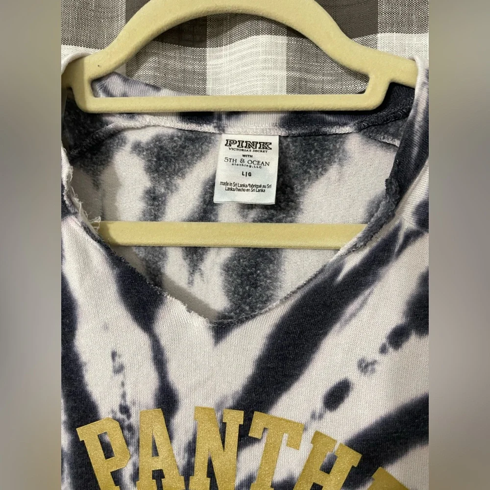 PINK Victoria's Secret Black and White Tie-Dye Long Sleeve Tee - Picture 2 of 5